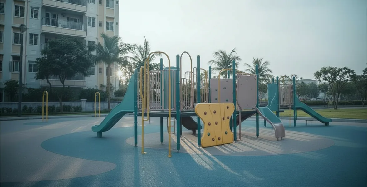 An empty neighbourhood playground