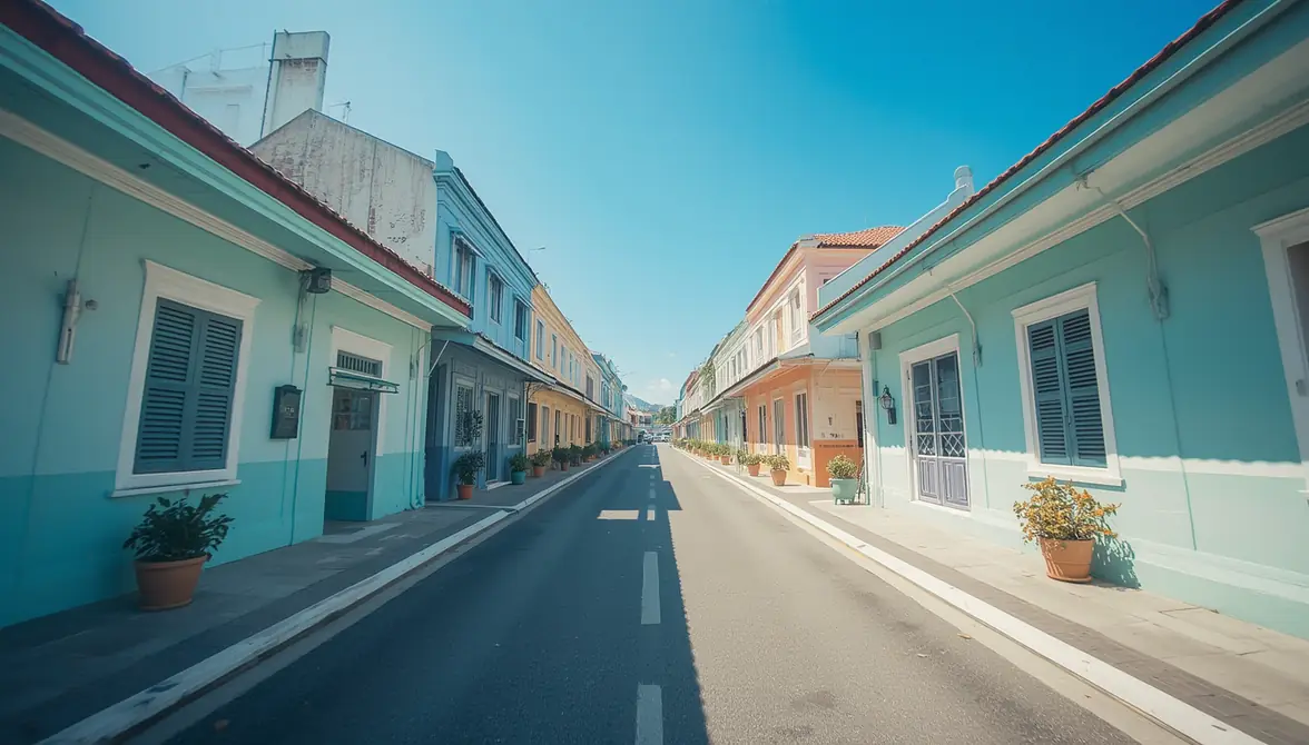 A row of traditional Singapore shophouses